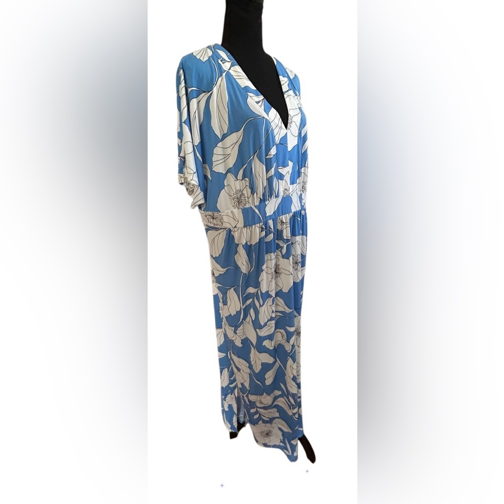 🩵 LONDON TIMES!! DROP SHOULDER MAXI DRESS! LIKE NEW! SIZE 2X - Picture 4 of 13
